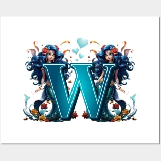 Mermaid Alphabet The Letter W Posters and Art